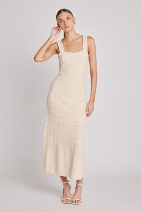 ENGLISH FACTORY - Scallop Knited Sleeveless Midi Dress - DRESSES available at Objectrare