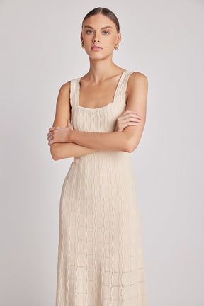 ENGLISH FACTORY - Scallop Knited Sleeveless Midi Dress - DRESSES available at Objectrare