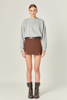 ENGLISH FACTORY - Rhinestone Bow Sweatshirt - SWEATERS & KNITS available at Objectrare