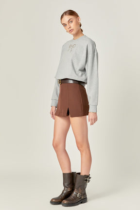ENGLISH FACTORY - Rhinestone Bow Sweatshirt - SWEATERS & KNITS available at Objectrare