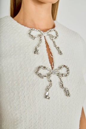 ENDLESS ROSE - Bow Embellished Mini Dress - DRESSES available at Objectrare