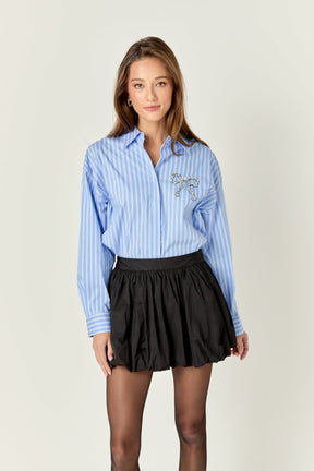 Francine Rhinestone Bow Shirt