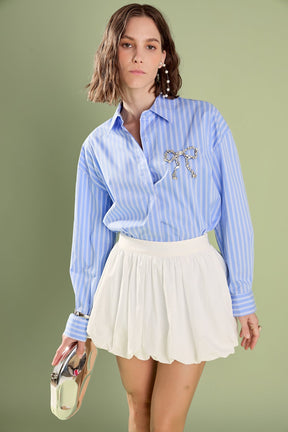 ENGLISH FACTORY - English Factory - Francine Rhinestone Bow Shirt - TOPS available at Objectrare