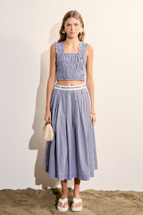 ENGLISH FACTORY - Smocked Gingham Ruffle Tank Top - TOPS available at Objectrare