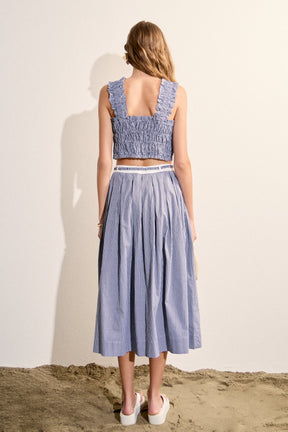 ENGLISH FACTORY - Smocked Gingham Ruffle Tank Top - TOPS available at Objectrare