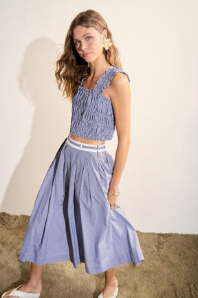 ENGLISH FACTORY - Smocked Gingham Ruffle Tank Top - TOPS available at Objectrare