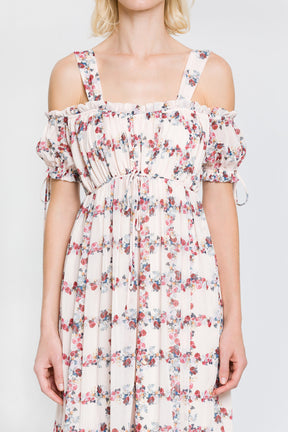 Fence Of Roses Ruffled Maxi Dress