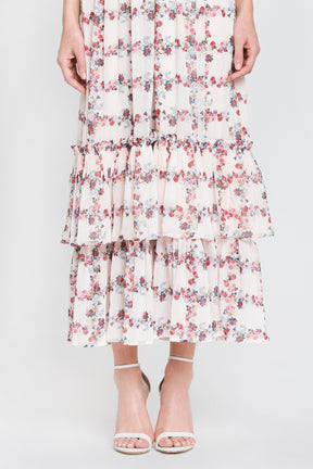 Fence Of Roses Ruffled Maxi Dress