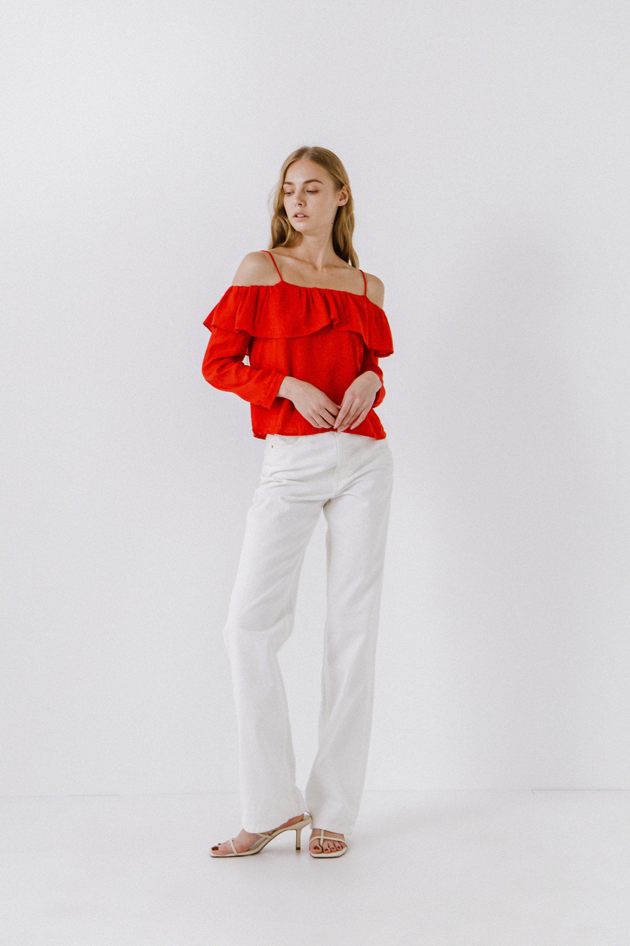 Ruffle Neckline Blouse