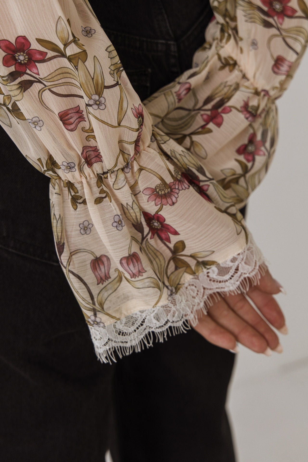 Heart Vine Lace Up Blouse