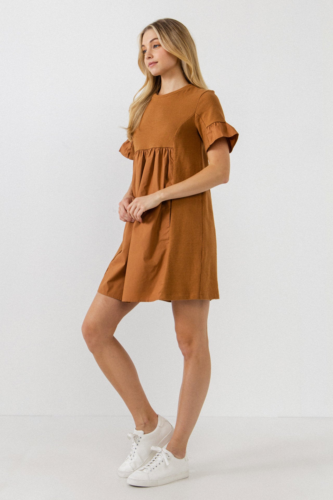 ENGLISH FACTORY - English Factory - Mixed Media Short-Sleeve Mini Dress - DRESSES available at Objectrare