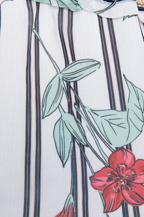 FREE THE ROSES - Amelie Stripe Print Off Shoulder Top - TOPS available at Objectrare