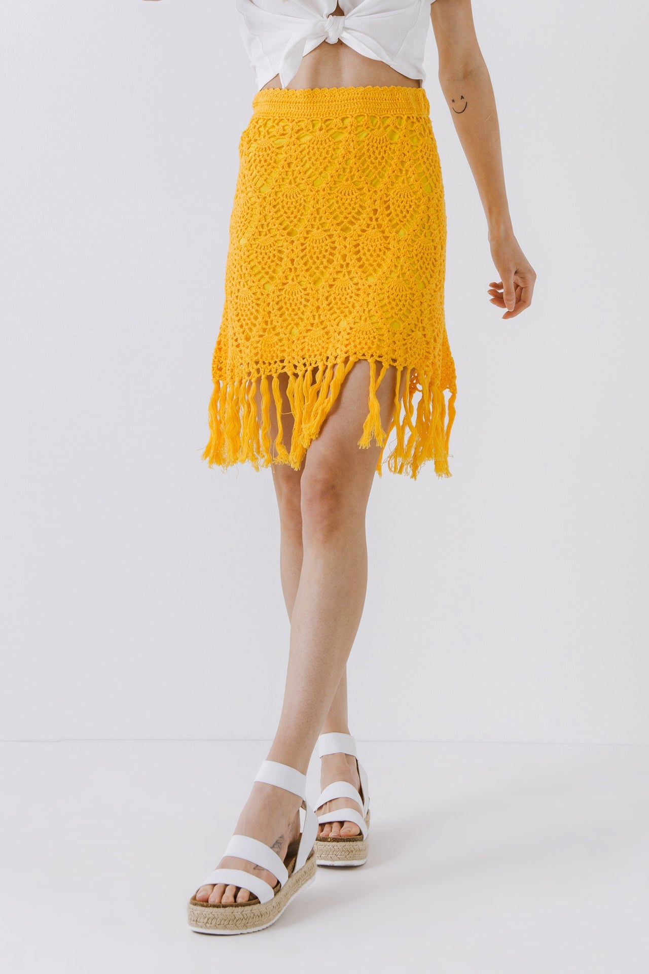 FREE THE ROSES - Free The Roses - Fringed Hem Crochet Skirt - SKIRTS available at Objectrare