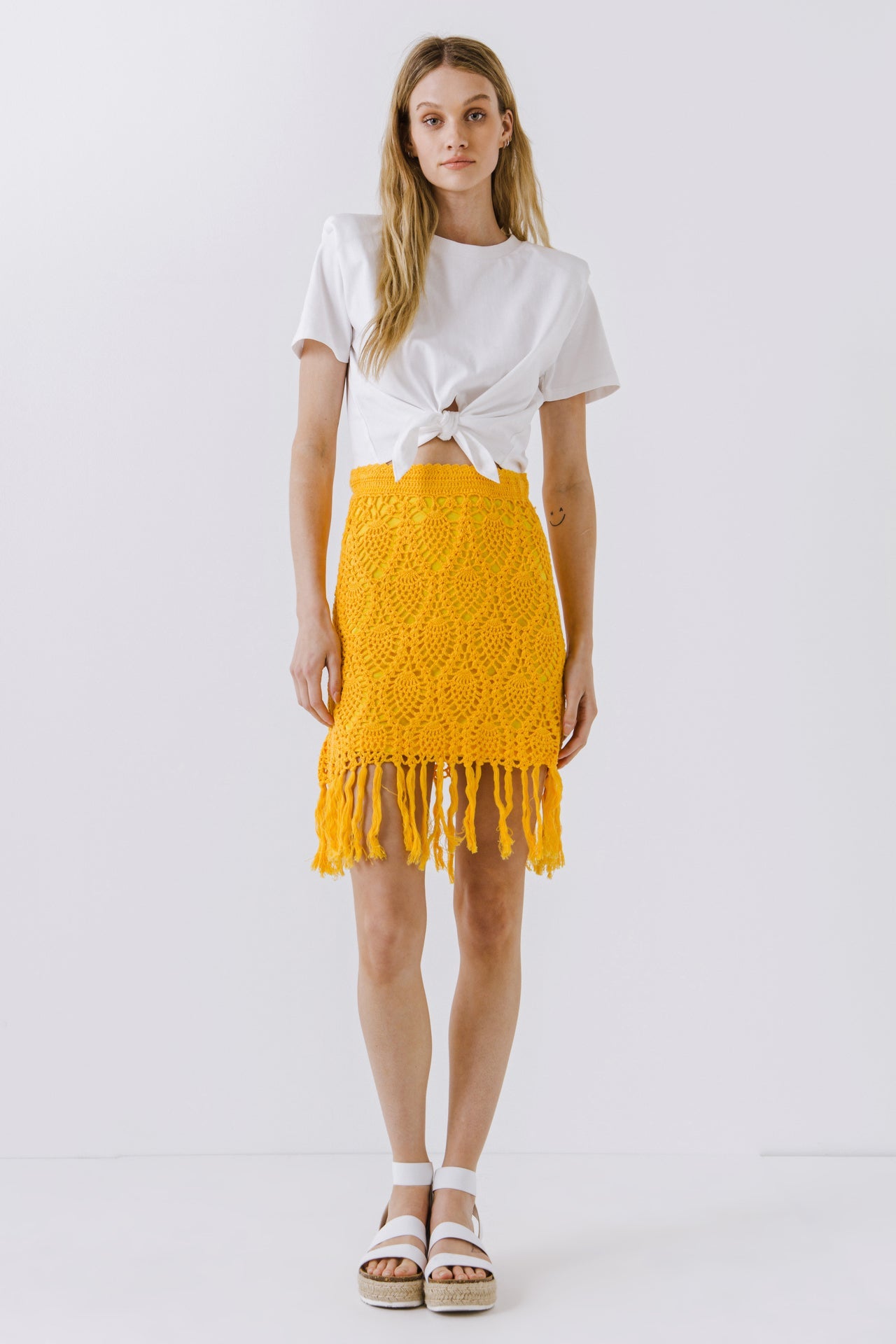 FREE THE ROSES - Free The Roses - Fringed Hem Crochet Skirt - SKIRTS available at Objectrare