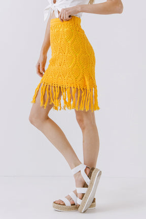 FREE THE ROSES - Free The Roses - Fringed Hem Crochet Skirt - SKIRTS available at Objectrare