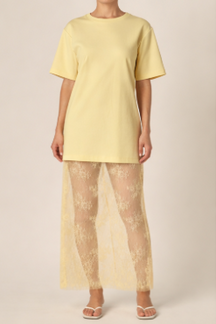 ENDLESS ROSE - Mix Media T-Shirt Lace Dress - DRESSES available at Objectrare