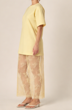 ENDLESS ROSE - Mix Media T-Shirt Lace Dress - DRESSES available at Objectrare