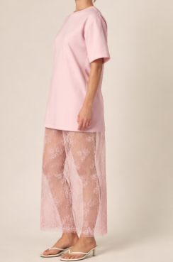 ENDLESS ROSE - Mix Media T-Shirt Lace Dress - DRESSES available at Objectrare