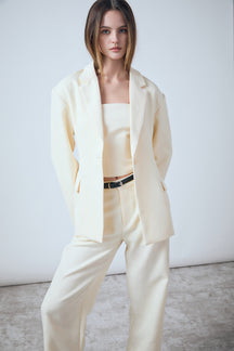 ENDLESS ROSE - Endless Rose - Ashton Fitted Long Sleeve Buttoned Linen Jacket - JACKETS available at Objectrare