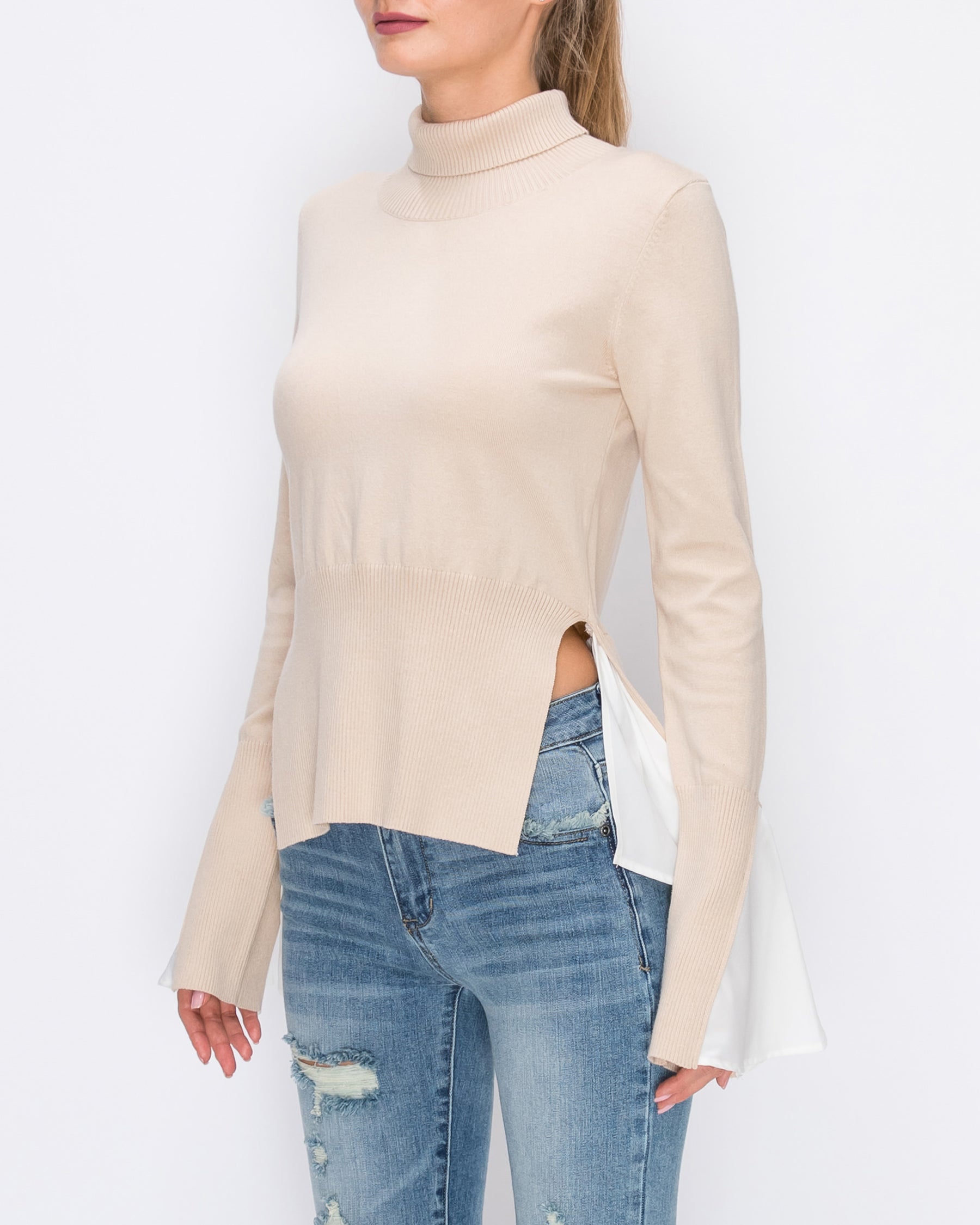 ENGLISH FACTORY - Two-fer Sweater Top - SWEATERS & KNITS available at Objectrare