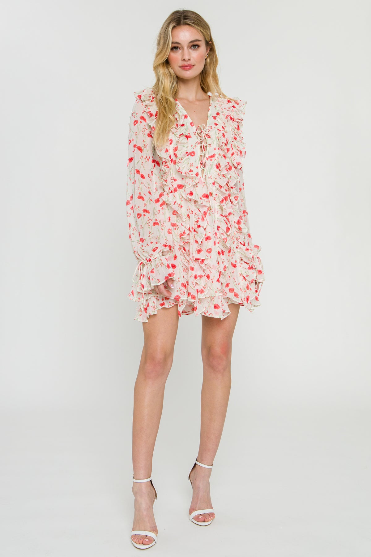 ENDLESS ROSE - Floral Ruffle Detail Dress - DRESSES available at Objectrare