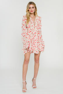 ENDLESS ROSE - Floral Ruffle Detail Dress - DRESSES available at Objectrare