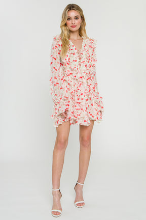 ENDLESS ROSE - Floral Ruffle Detail Dress - DRESSES available at Objectrare