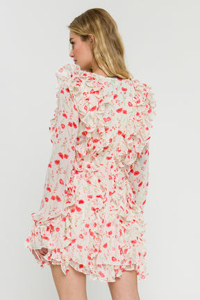 ENDLESS ROSE - Floral Ruffle Detail Dress - DRESSES available at Objectrare