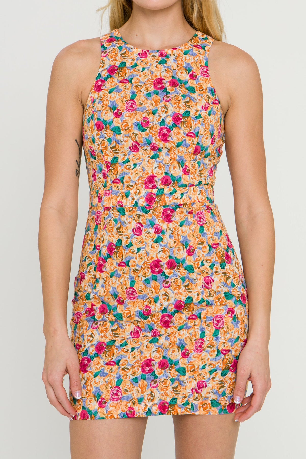 ENDLESS ROSE - Endless Rose - Floral Fitted Mini Dress - DRESSES available at Objectrare