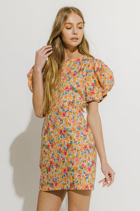 ENDLESS ROSE - Floral Fitted Mini Dress - DRESSES available at Objectrare