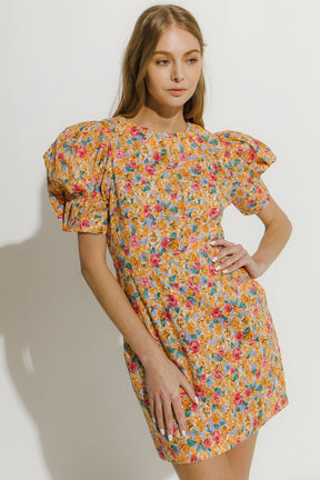 ENDLESS ROSE - Floral Fitted Mini Dress - DRESSES available at Objectrare