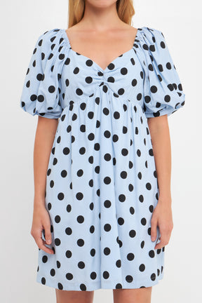 ENGLISH FACTORY - Dotted Babydoll Mini Dress - DRESSES available at Objectrare