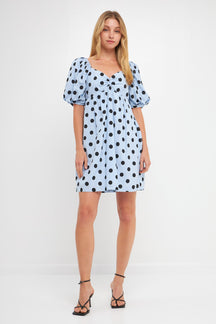 ENGLISH FACTORY - Dotted Babydoll Mini Dress - DRESSES available at Objectrare