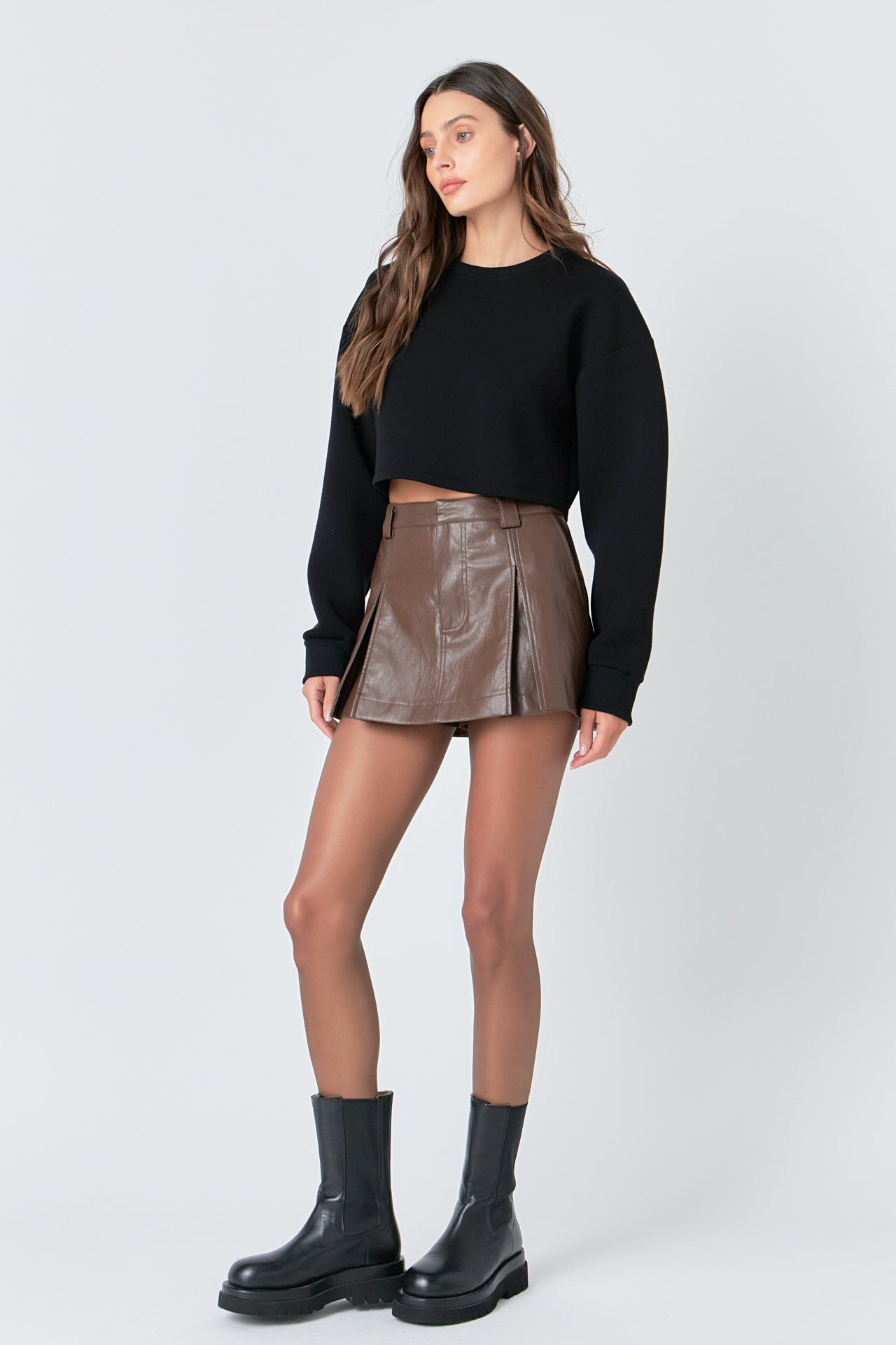 GREY LAB - Loungewear Cropped Sweatshirt - HOODIES & SWEATSHIRTS available at Objectrare