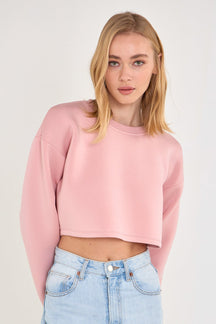 GREY LAB - Loungewear Cropped Sweatshirt - HOODIES & SWEATSHIRTS available at Objectrare