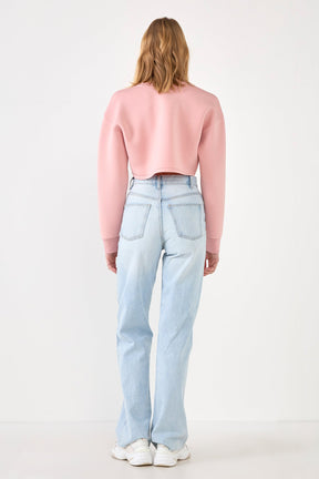GREY LAB - Loungewear Cropped Sweatshirt - HOODIES & SWEATSHIRTS available at Objectrare