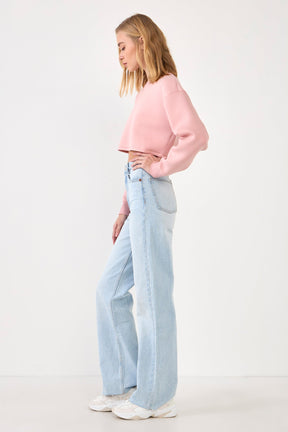 GREY LAB - Loungewear Cropped Sweatshirt - HOODIES & SWEATSHIRTS available at Objectrare
