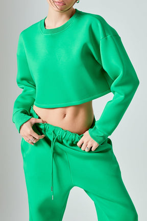 GREY LAB - Loungewear Cropped Sweatshirt - HOODIES & SWEATSHIRTS available at Objectrare