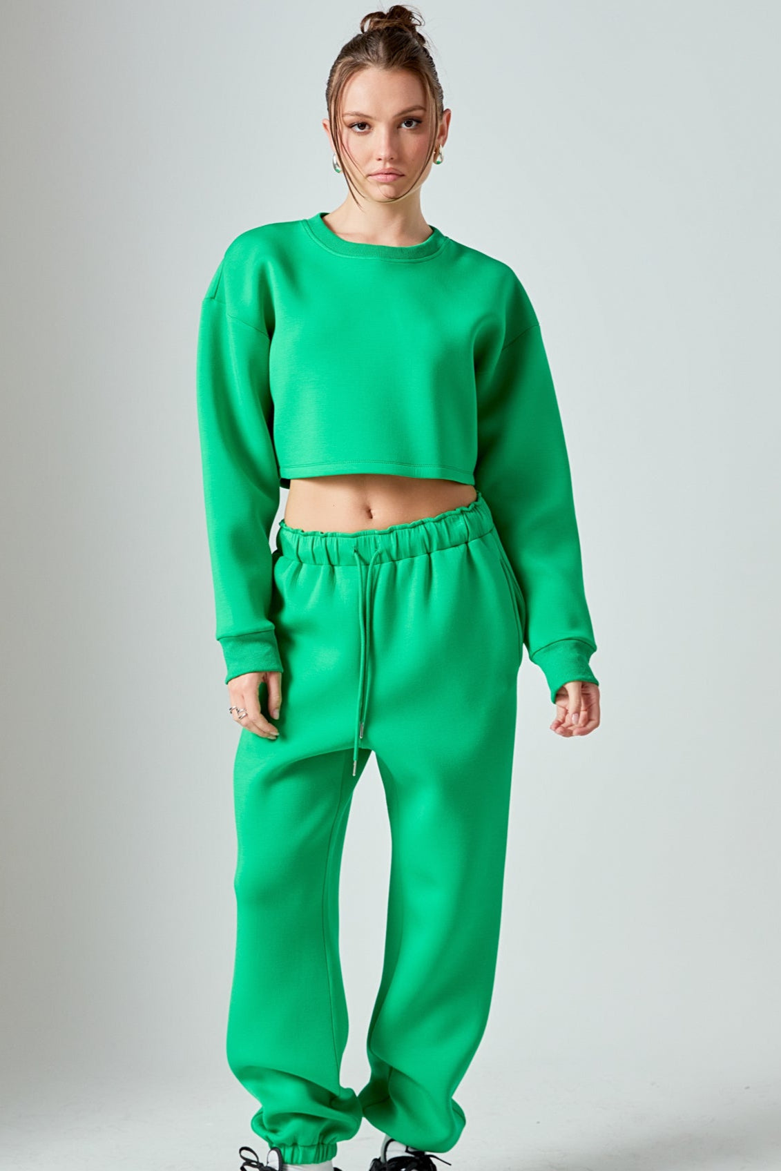 GREY LAB - Loungewear Cropped Sweatshirt - HOODIES & SWEATSHIRTS available at Objectrare