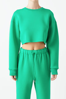 GREY LAB - Loungewear Cropped Sweatshirt - HOODIES & SWEATSHIRTS available at Objectrare