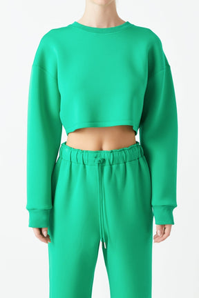 GREY LAB - Loungewear Cropped Sweatshirt - HOODIES & SWEATSHIRTS available at Objectrare