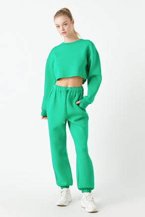 GREY LAB - Loungewear Cropped Sweatshirt - HOODIES & SWEATSHIRTS available at Objectrare