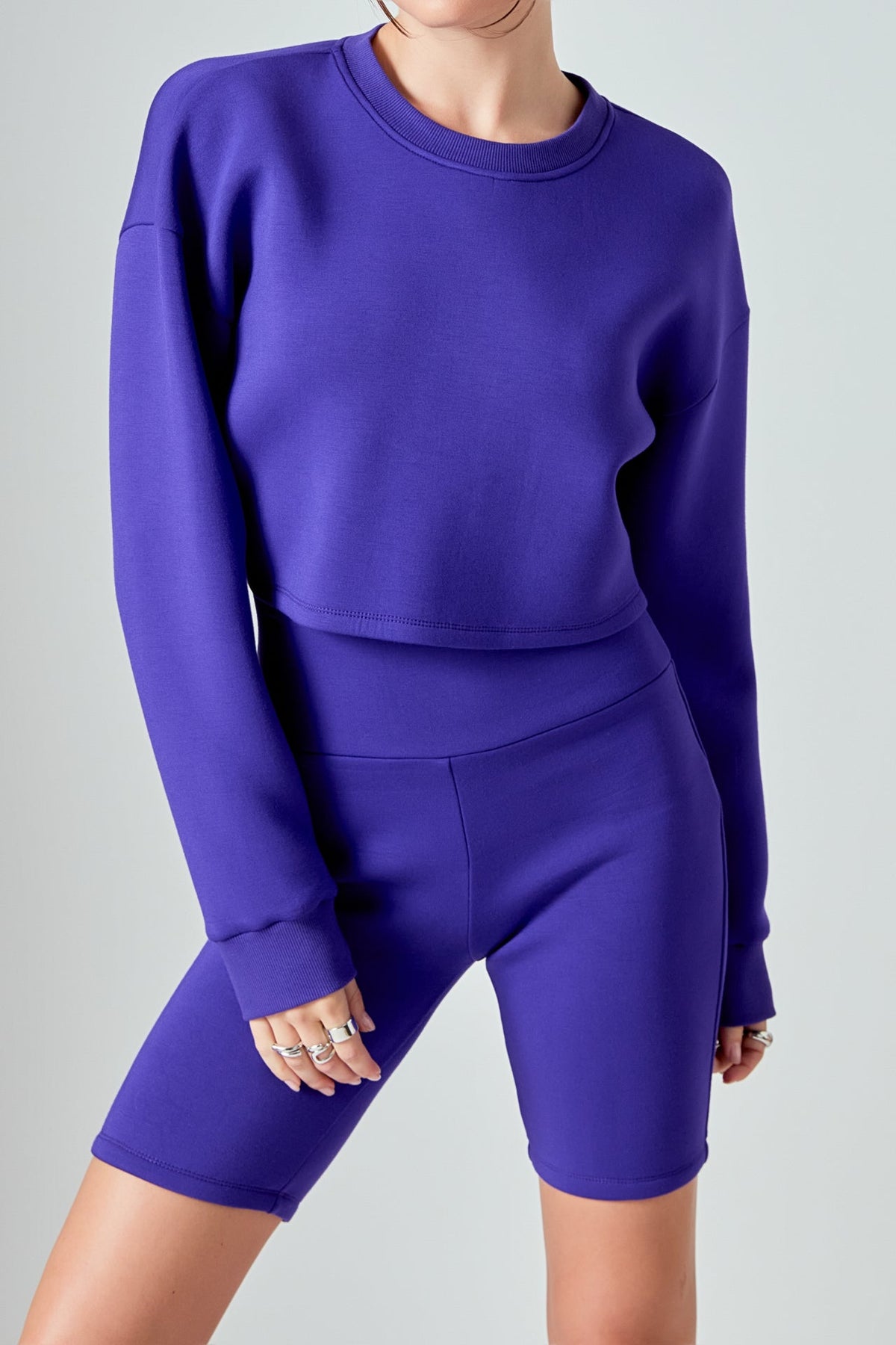GREY LAB - Loungewear Cropped Sweatshirt - HOODIES & SWEATSHIRTS available at Objectrare