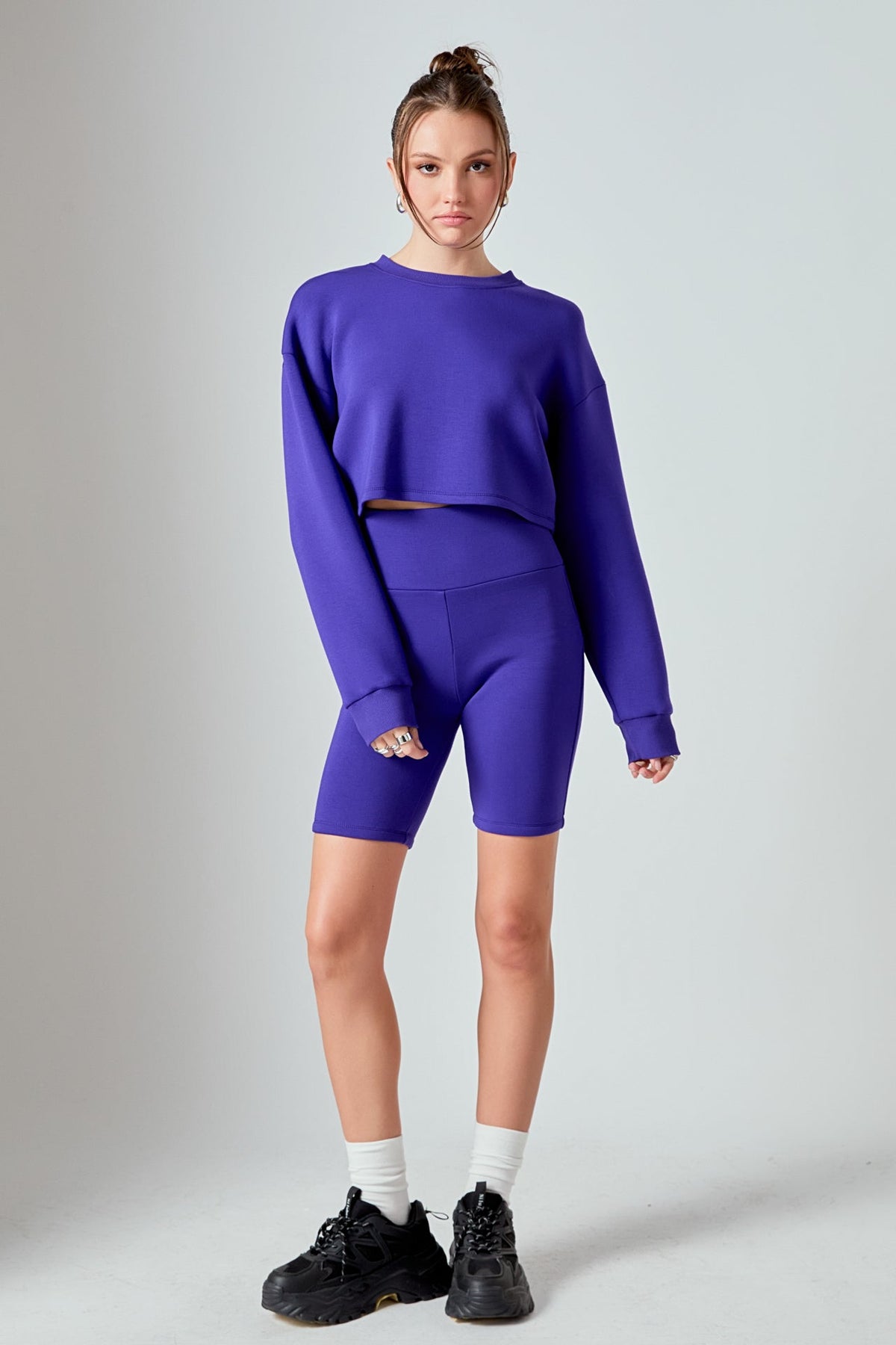 GREY LAB - Loungewear Cropped Sweatshirt - HOODIES & SWEATSHIRTS available at Objectrare