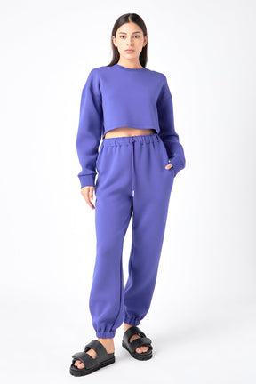 GREY LAB - Loungewear Cropped Sweatshirt - HOODIES & SWEATSHIRTS available at Objectrare