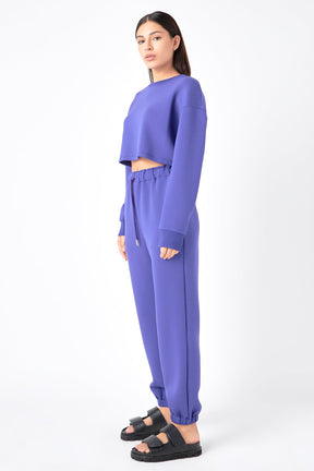 GREY LAB - Loungewear Cropped Sweatshirt - HOODIES & SWEATSHIRTS available at Objectrare