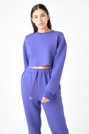 GREY LAB - Loungewear Cropped Sweatshirt - HOODIES & SWEATSHIRTS available at Objectrare