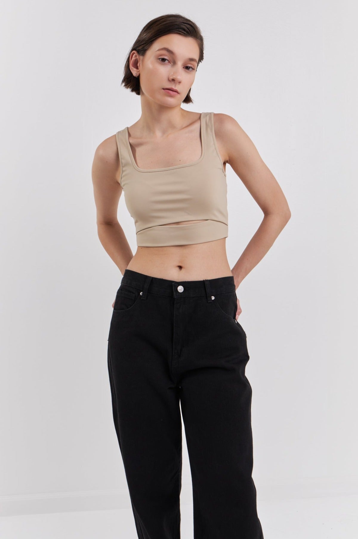 GREY LAB - Cut-Out Tank Top - SPORTS BRA available at Objectrare