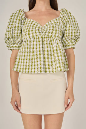 FREE THE ROSES - Gingham Check Top with Embroidery - TOPS available at Objectrare