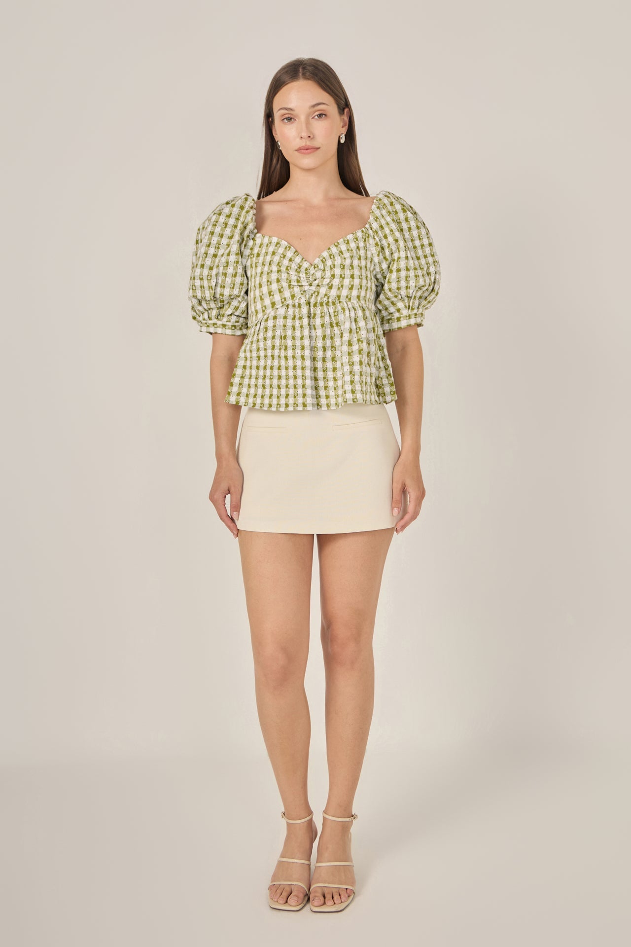FREE THE ROSES - Gingham Check Top with Embroidery - TOPS available at Objectrare